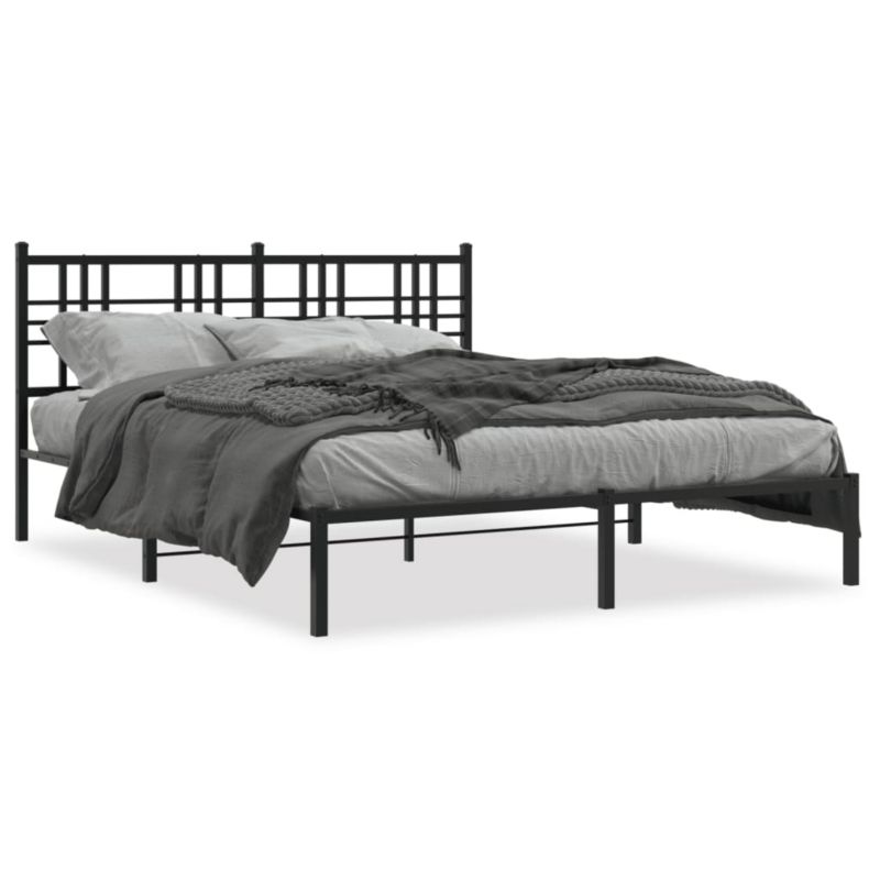 Rama łóżka WaszeMeble 150x200 cm Czarny metal WM-376326 1 szt.