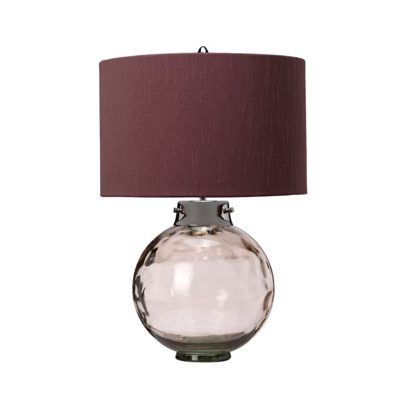 Lampka stołowa Elstead Kara fioletowo-dymiona 1 x E27 x 60W IP20 wym: 55.5 x 35.5 x 35.5 cm szkło - 1 szt.