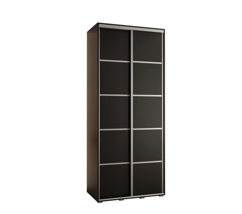 Szafa przesuwna Abiks DAVOS 4 wysoka szer.110cm gł.45cm czarny/czarny/srebrny 1szt.