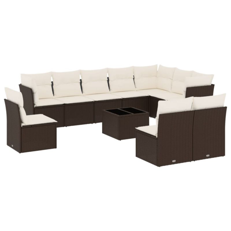 Zestaw mebli ogrodowych wypoczynkowy WaszeMeble polirattan brązowy z poduszkami WM-3249652 1 kpl
