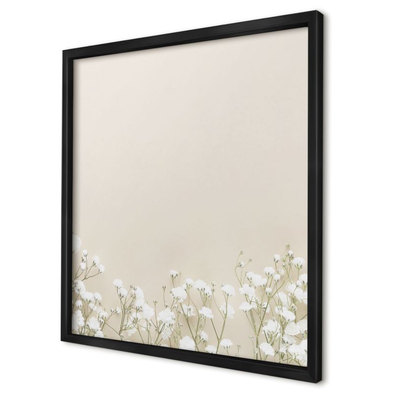 Tablica magnetyczna do salonu Wallfluent 50x50 Subtelna natura w czarnej ramie 1szt