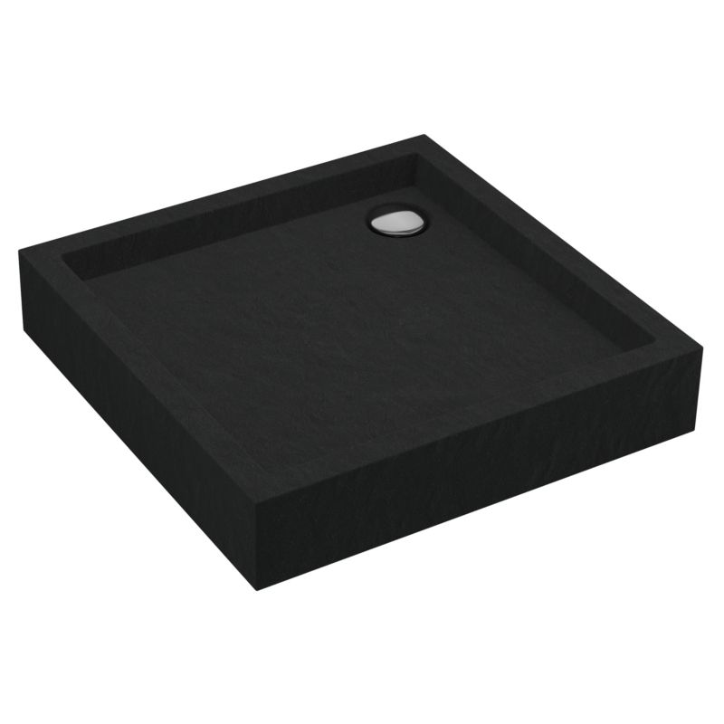 Brodzik zintegrowany Schedpol Velixa Kwadratowy Czarna Struktura 90x90x16 cm 1 szt.