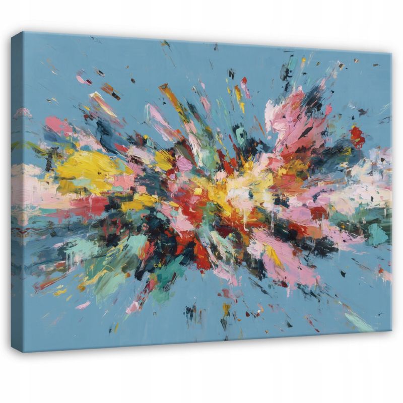 Obraz WALLARENA Do Kuchni Na Płótnie Abstrakcja Nowoczesny Farby Niebieski 100x70 cm PP16238O1 1 szt.