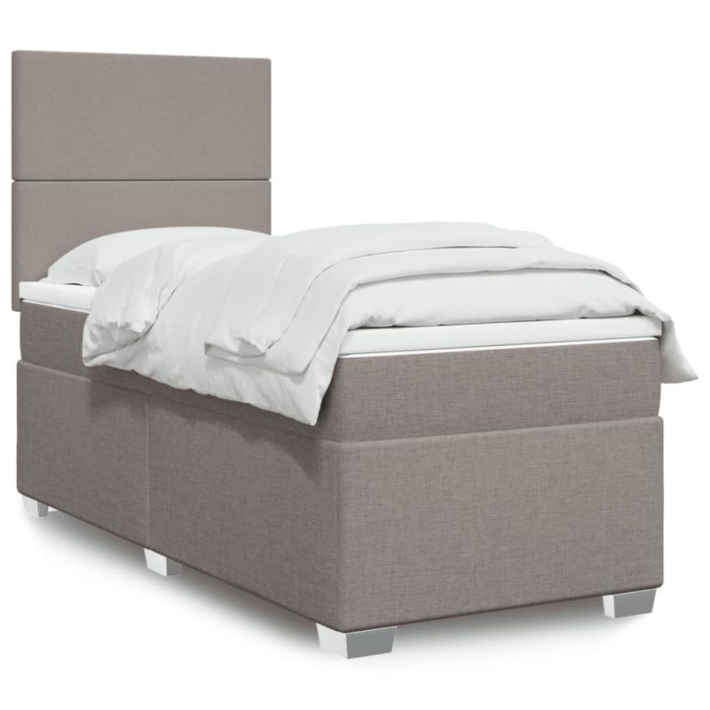 Łóżko z materacem WaszeMeble 90x200 cm Taupe tkanina z LED WM-3292668 1 szt.