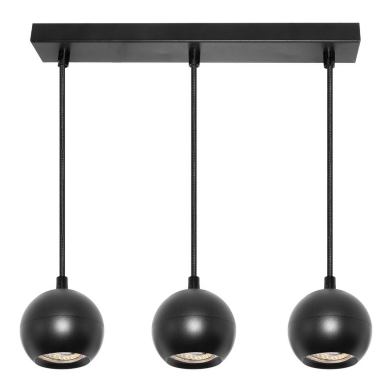 Lampa Wisząca Osram Sufitowa Zwis Reflektor 3x GU10 Czarna SPHERAL 1 szt.
