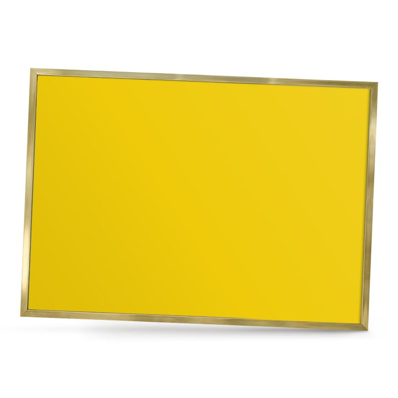 Tablica magnetyczna dekoracyjna ArtPrintCave 70x50 Intensywna żółć w złotej ramie 1szt