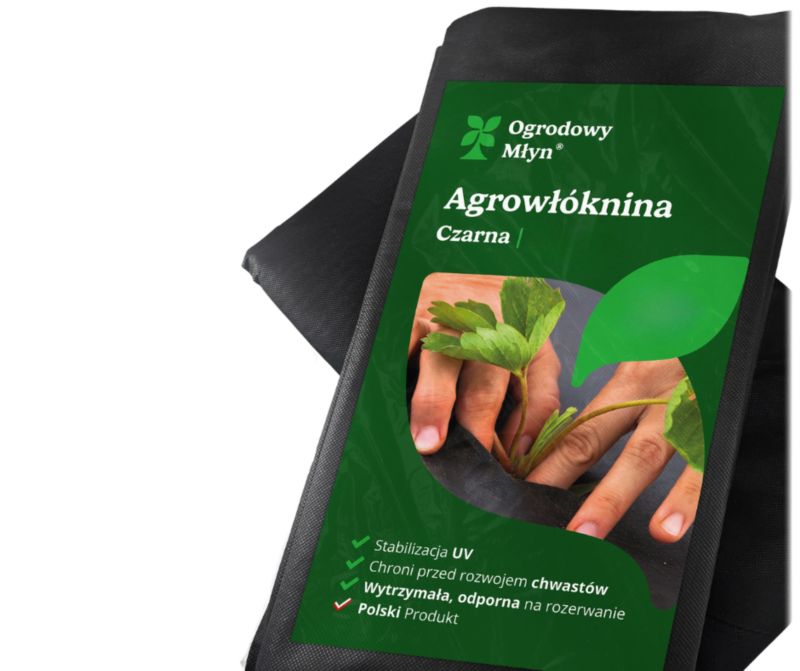 Agrowłóknina Ogrodowy Młyn czarna pod kamień korę trwała 100g 3,2 x 50m 1 szt