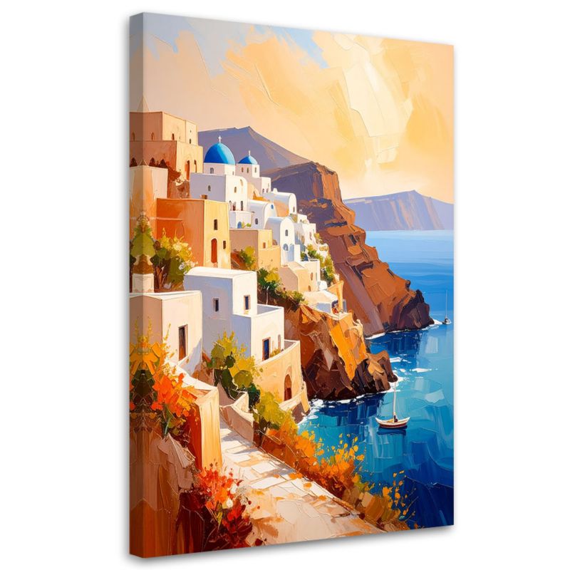 Obraz do salonu sypialni Feeby Wyspa Santorini Grecja Krajobraz 60x90cm 1szt