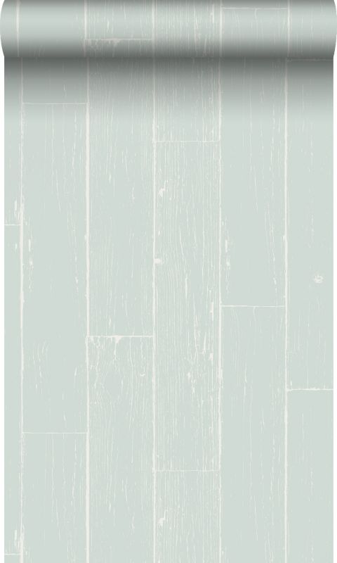 Tapeta Origin Wallcoverings wyblakłe drewniane deski miętowej zieleni 53 cm x 10.05 m - 1 rol.