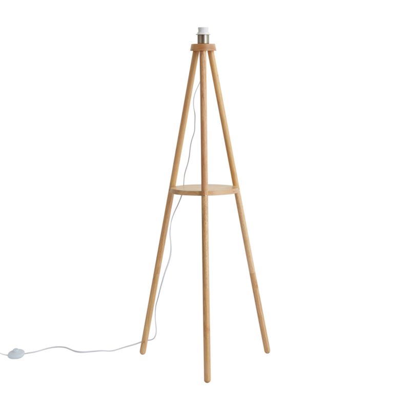 Skandynawski lampa trójnóg bez klosza Qazqa Lou 130 brązowy drewno max 15W kompatybilny z żarówką LED E27 IP20 1 szt.