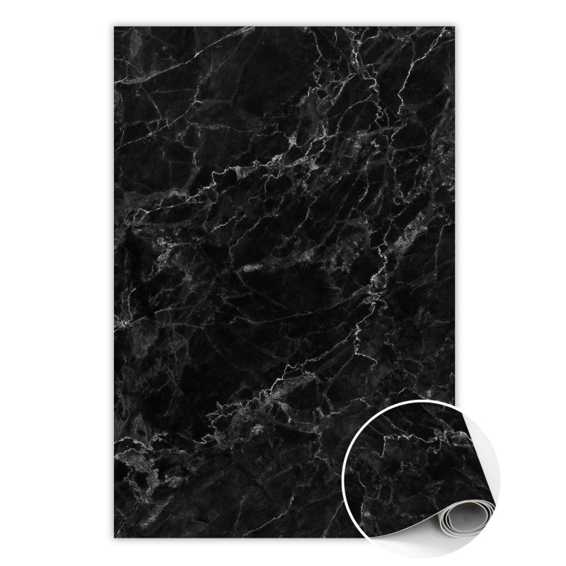 Dywan Tulup Wewnętrzny Dekoracyjny 140x210 cm Czarny marmur Mata dywanowa Dekoracyjna 1 szt.