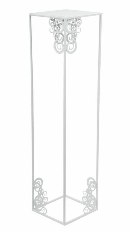 Kwietnik stojący prostokątny HowHomely biały metalowy 80x24x24 cm 1 szt.