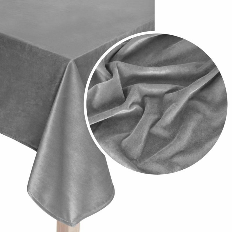 Obrus bieżnik welurowy Spod Igły i Nitki 60x120 cm popielaty 1 szt.