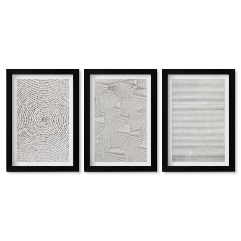 Komplet obrazów czarna rama Tulup 20x30 cm Geometryczne tektury wzory Małe obrazy do kuchni w ramie 1 kpl
