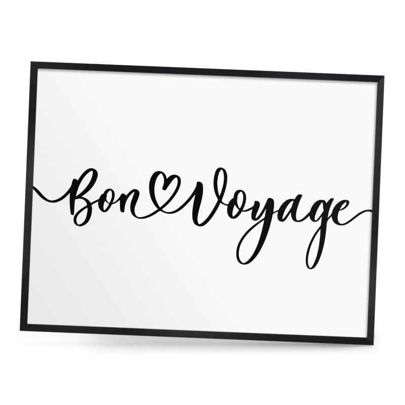 Magnetyczna tablica ozdobna ArtPrintCave 80x60 Bon Voyage w czarnej ramie 1szt