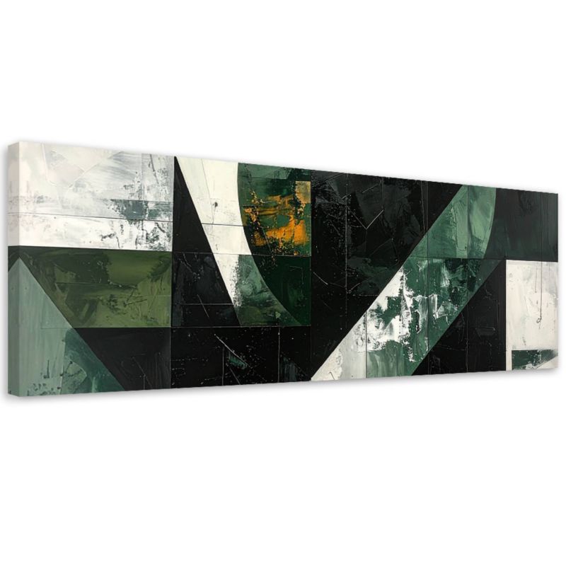 Obraz do salonu sypialni biura kuchni Feeby Abstrakcja kształty zielony szary 120x40cm 1szt