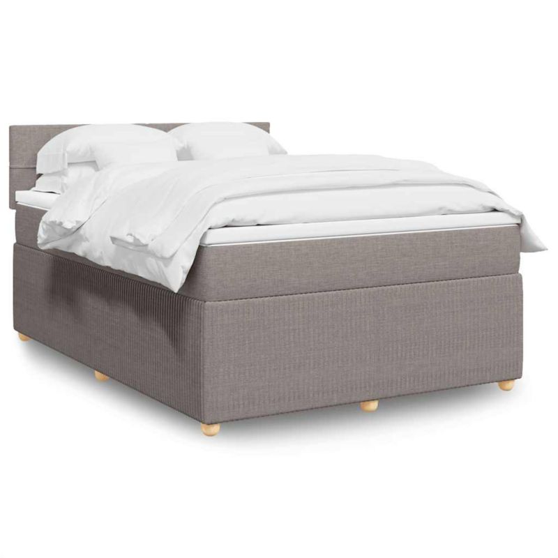 Łóżko z materacem WaszeMeble 140x200 cm Taupe tkanina z LED WM-3289783 1 szt.
