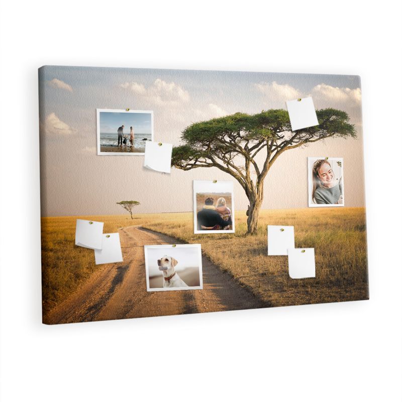 Tablica Korkowa Z Pinezkami Tulup 120x80 cm Krajobraz Afryki Tablica na notatki Pinezki kolorowe 1 kpl