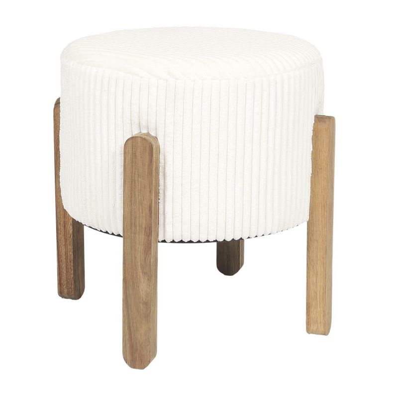 Pufa tapicerowana Modern HowHomely kremowa 35 x 35 cm 1 szt.