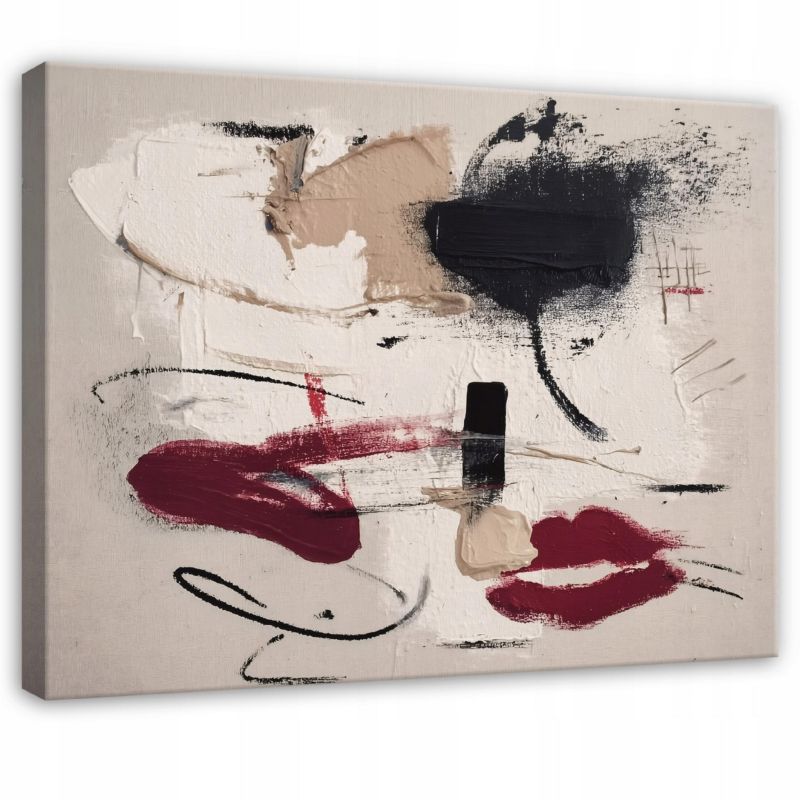 Obraz WALLARENA Do Sypialni Salonu Na Płótnie Abstrakcja Beton Sztuka Beżowy 100x70 cm PP16298O1 1 szt.