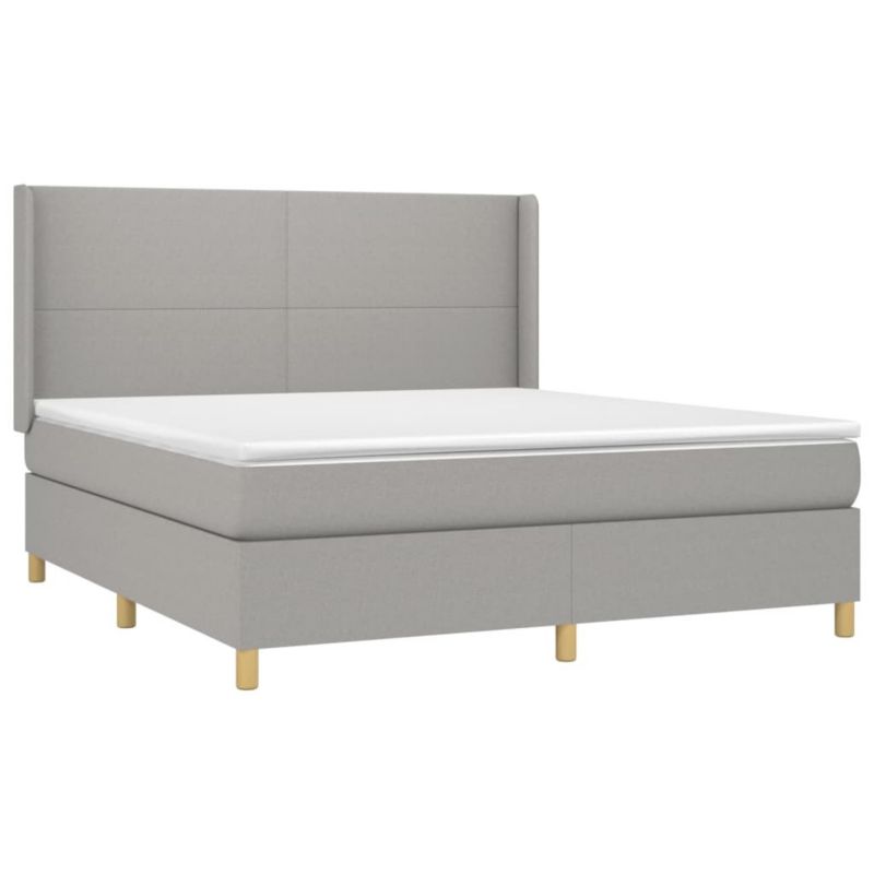 Łóżko kontynentalne WaszeMeble 160x200 cm jasnoszare WM-3138725 1 szt.