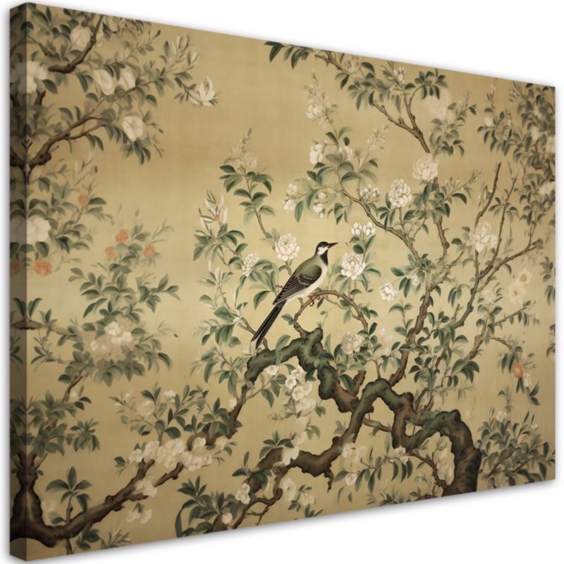 Obraz do salonu pokoju Feeby Ptak Abstrakcja Chinoiserie 100x70cm 1szt