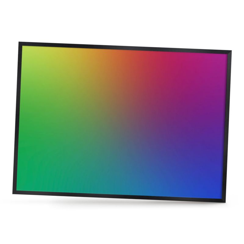 Tablica magnetyczna dekoracyjna ArtPrintCave 70x50 Tęczowy gradient w czarnej ramie 1szt