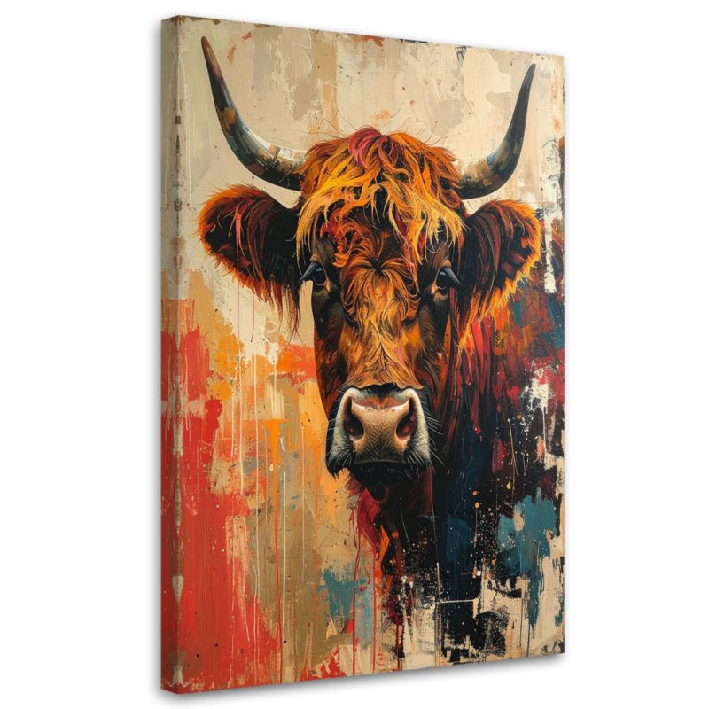 Obraz do salonu sypialni kuchni biura loftu Feeby Szkocka krowa 20x30cm 1szt