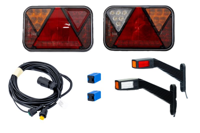 Zestaw świateł LED FRISTOM do przyczepy lampy tylne + obrysowe + wiązka 4,5m 7-PIN 1 szt.