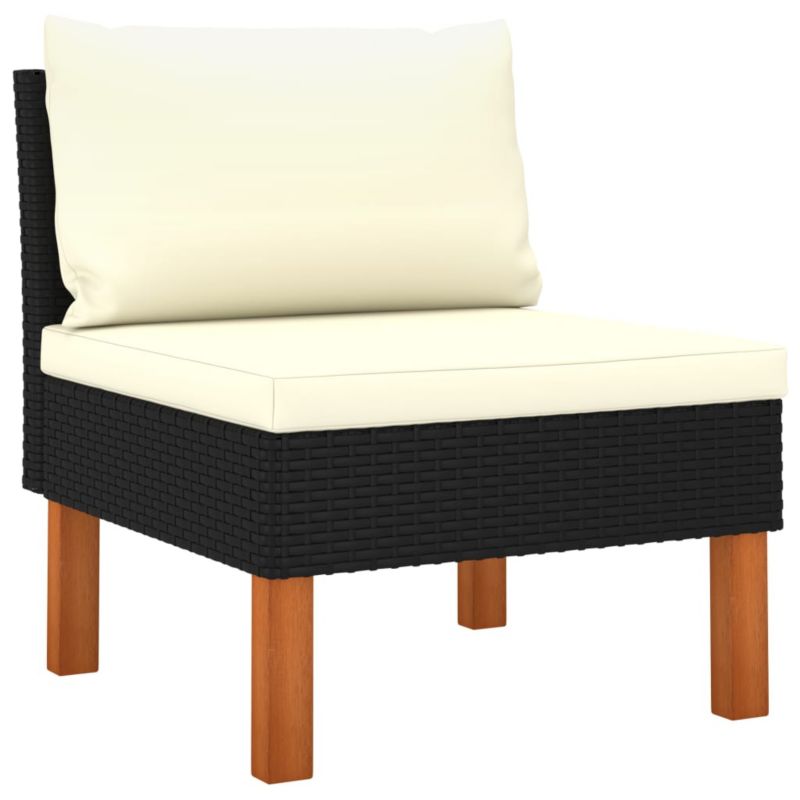 Sofa ogrodowa WaszeMeble z technorattanu czarna z poduszkami WM-315762 1 szt.