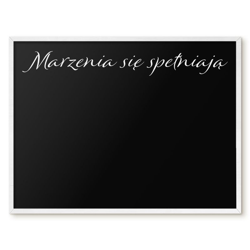 Tablica Magnetyczna W Ramie Tulup 80x60 cm Marzenia się spełniają 9 - Biała rama Do salonu, sypialni 1 szt.