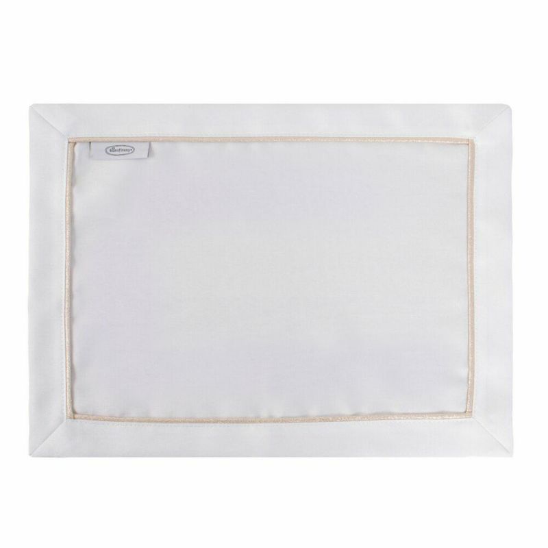 Podkładki MADELE Eurofirany 30x40 cm biały komplet ze złotą lamówką 4 szt.