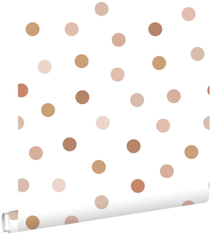 Tapeta ESTAhome kropki terakotaIbiałym 53 cm x 10.05 m - 1 rol.