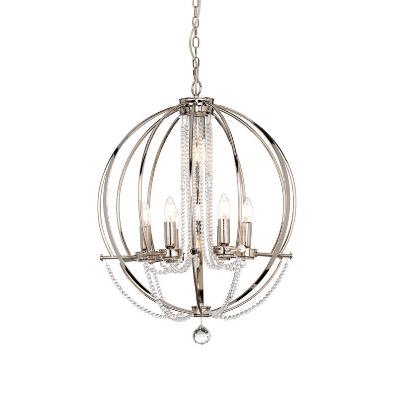 Lampa wisząca Elstead Cassie polerowany nikiel wym: 398 x 60,7 x 60,7 cm 6xE14 x 60W 1 szt.