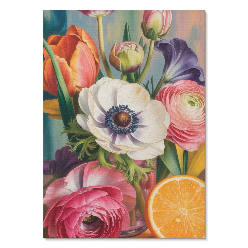 Plakat na Płótnie Tulup 42x59,4 cm (A2) Kolorowe kwiaty Do salonu, biura, sypialni 1 szt.