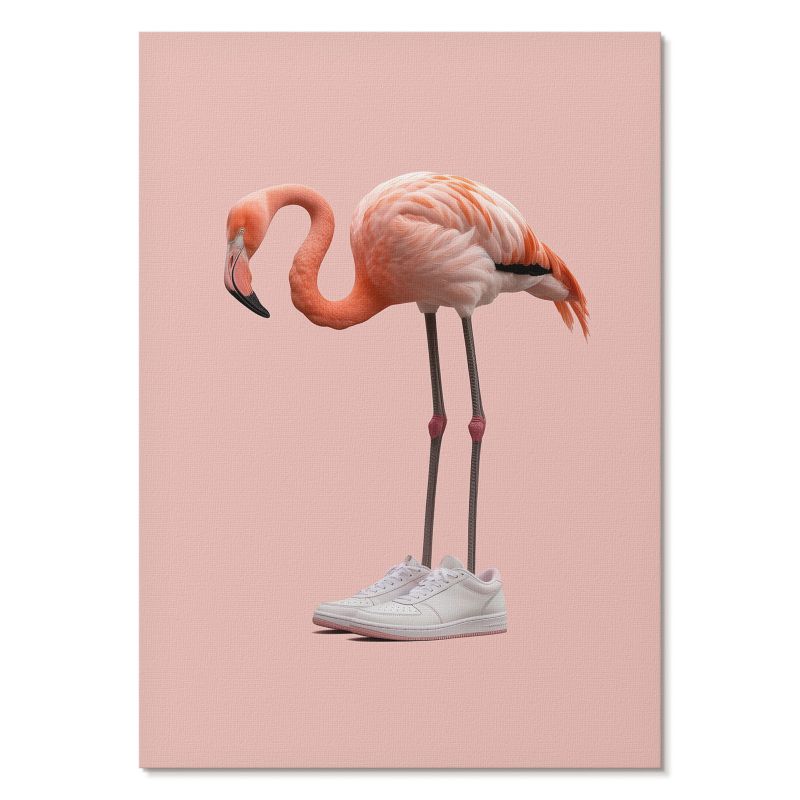 Plakat na Płótnie Tulup 29,7x42 cm (A3) Flaming w butach Do salonu, biura, sypialni 1 szt.