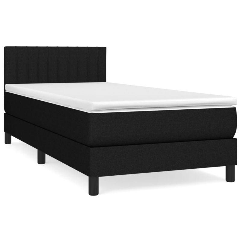 Łóżko z materacem WaszeMeble 90x190 cm Czarny tkanina WM-3140179 1 szt.
