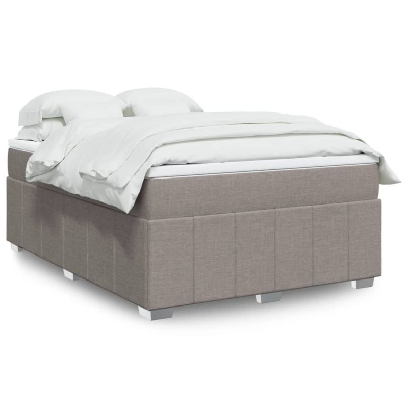 Łóżko z materacem WaszeMeble 135x190 cm Taupe tkanina WM-3285474 1 szt.