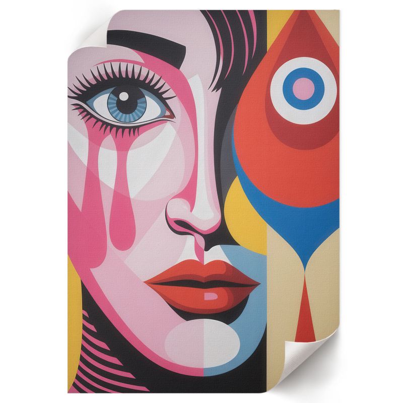 Plakat Do Łazienki ArtPrintCave 59,5x84 cm Kolorowa twarz Abece 1 szt.