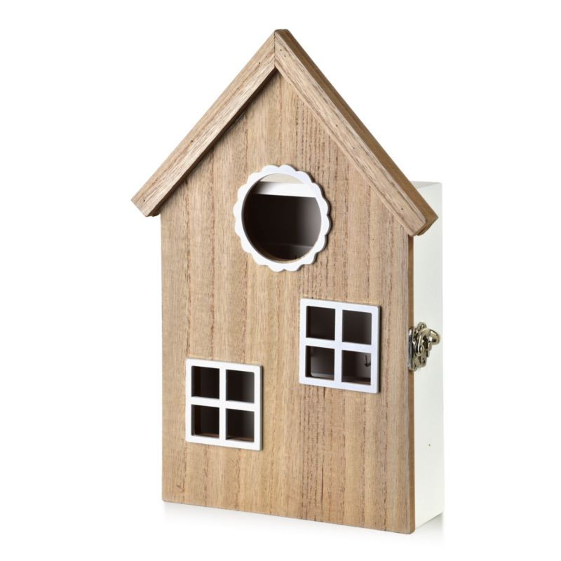 Drewniana skrzynka na klucze STACY Domek 20x6x29,5cm mix 1szt