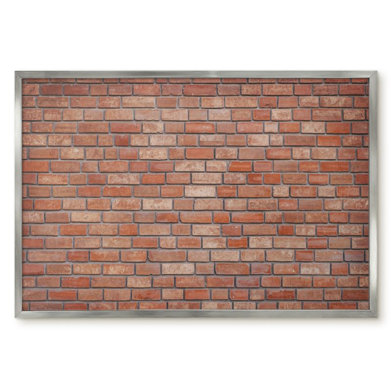 Magnetyczna Tablica Ścienna Tulup 60x40 cm Ceglana ściana - Srebrna rama Do salonu, biura 1 szt.