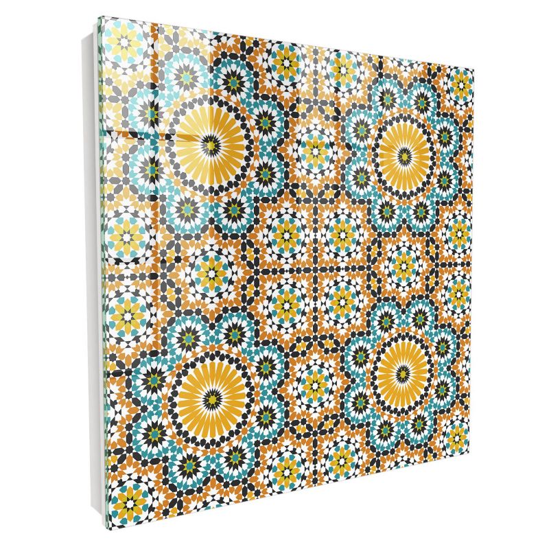 Skrzynka Na Klucze Tulup 30x30 cm Geometryczna mozaika 1 - Biała - Otwierana na lewo 1 szt.
