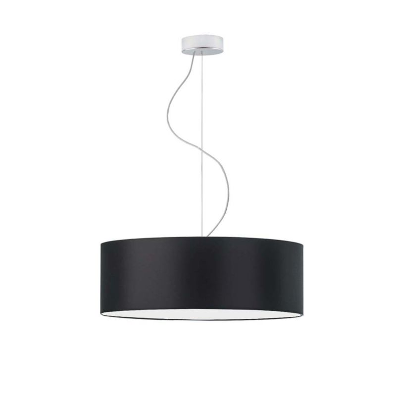 Lampa sufitowa Volta Light Factory żyrandol lampa wisząca z abażurem walec Chrom/Czarny 50 cm BLUES 1szt.