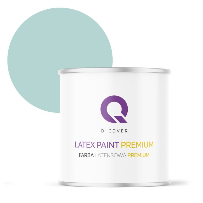 Farba Lateksowa Premium Plamoodporna do Ścian i Sufitów Q-Cover Miętowy jasny H1561 Głęboki Mat 2L