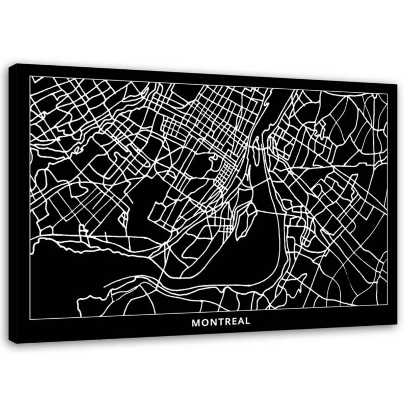 Obraz na płótnie Feeby Montreal - plan miasta 120x80cm 1szt