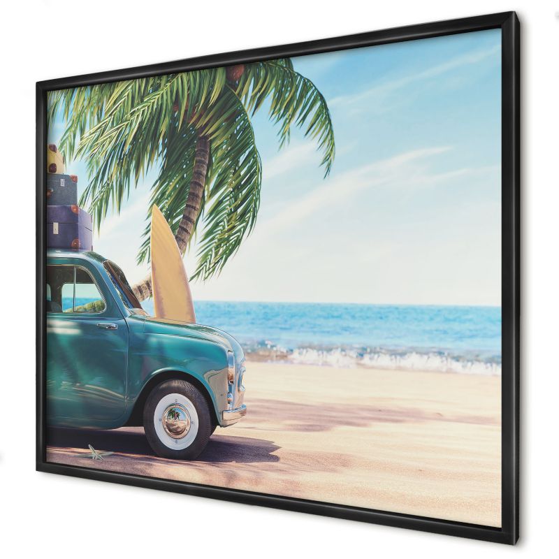 Ozdobna tablica na magnesy Wallfluent 80x60 Wakacyjny spokój w czarnej ramie 1szt
