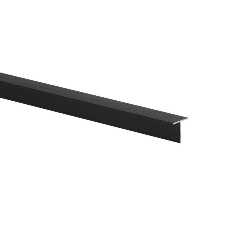 Profil T aluminiowy szczotkowany 2600 x 16 x 16 x 1 mm czarny