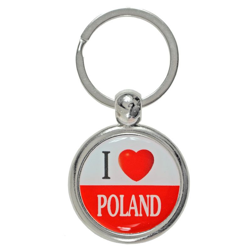 Brelok do kluczy Expres metalowy I love Poland