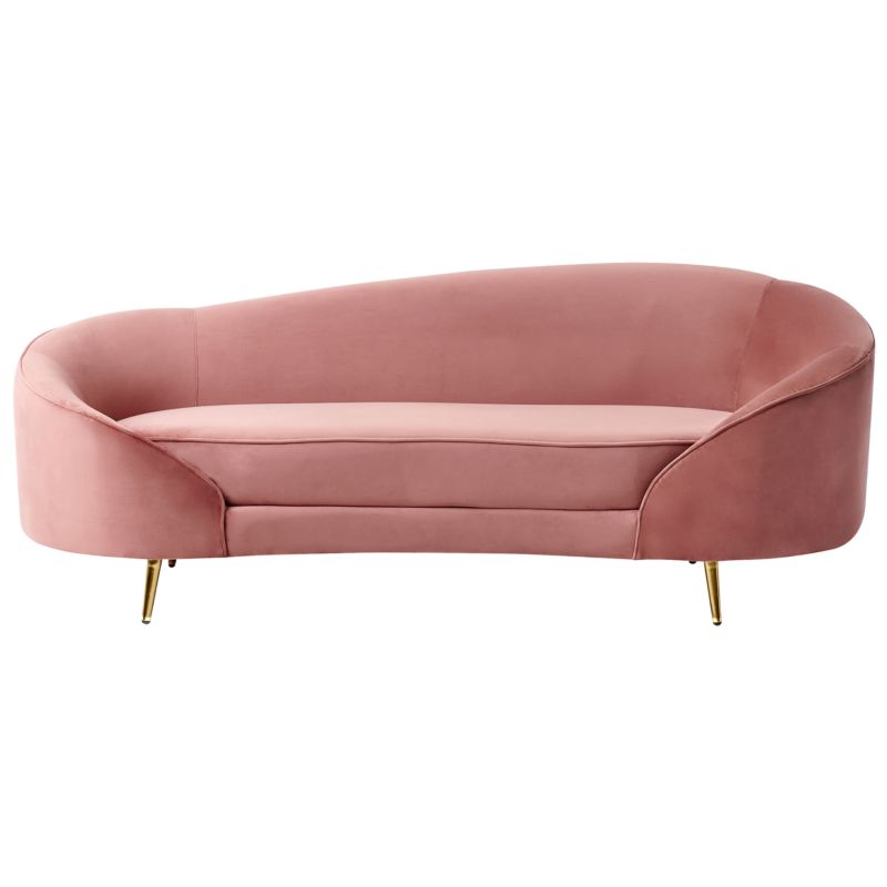 Sofa dla 2 osób Savar Welur Różowy 1 szt.
