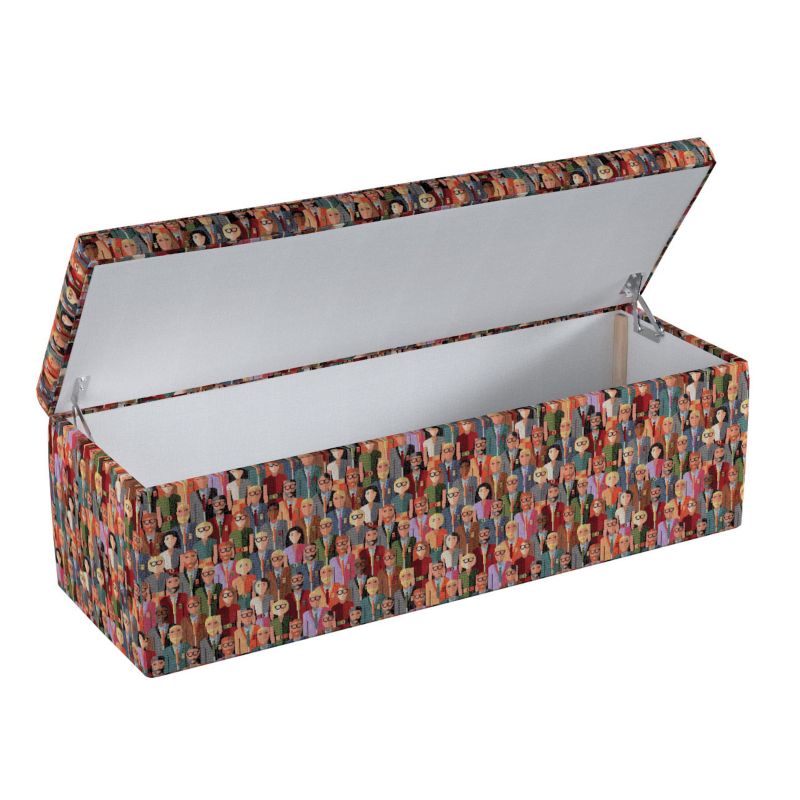 Skrzynia tapicerowana Dekoria 90 x 40 x 40 cm kolorowe ludzkie postacie 1 szt.